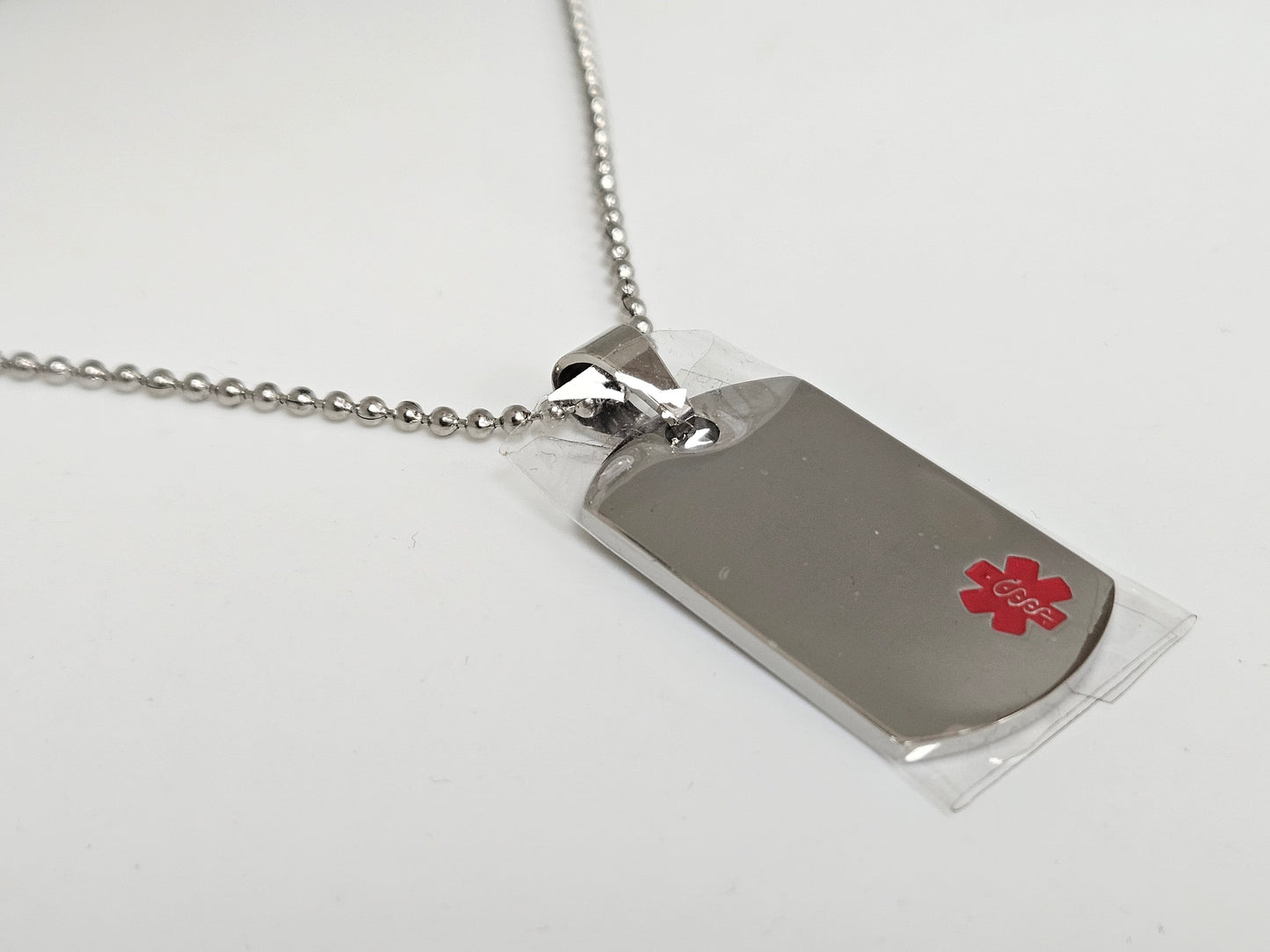 STST DOGTAG MEDIC ALERT Beaded chain