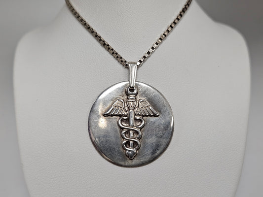 SS ROUND MED ALERT PEND 19" box chain