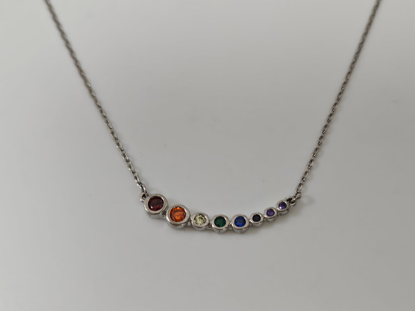 SS Rainbow Graduated Necklace