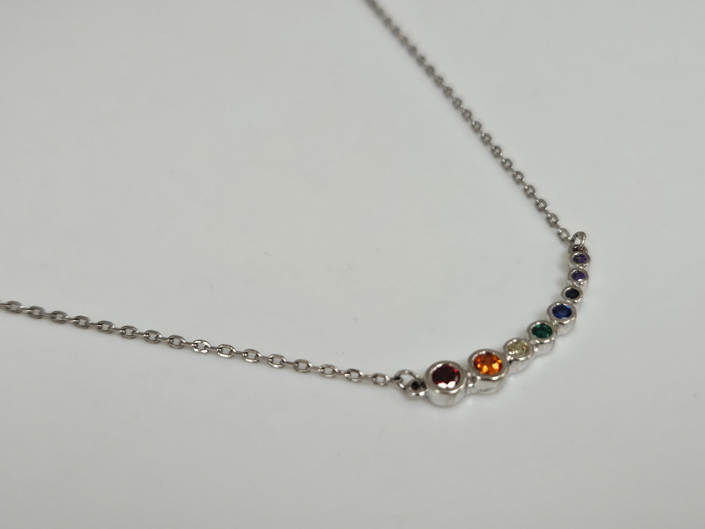 SS Rainbow Graduated Necklace