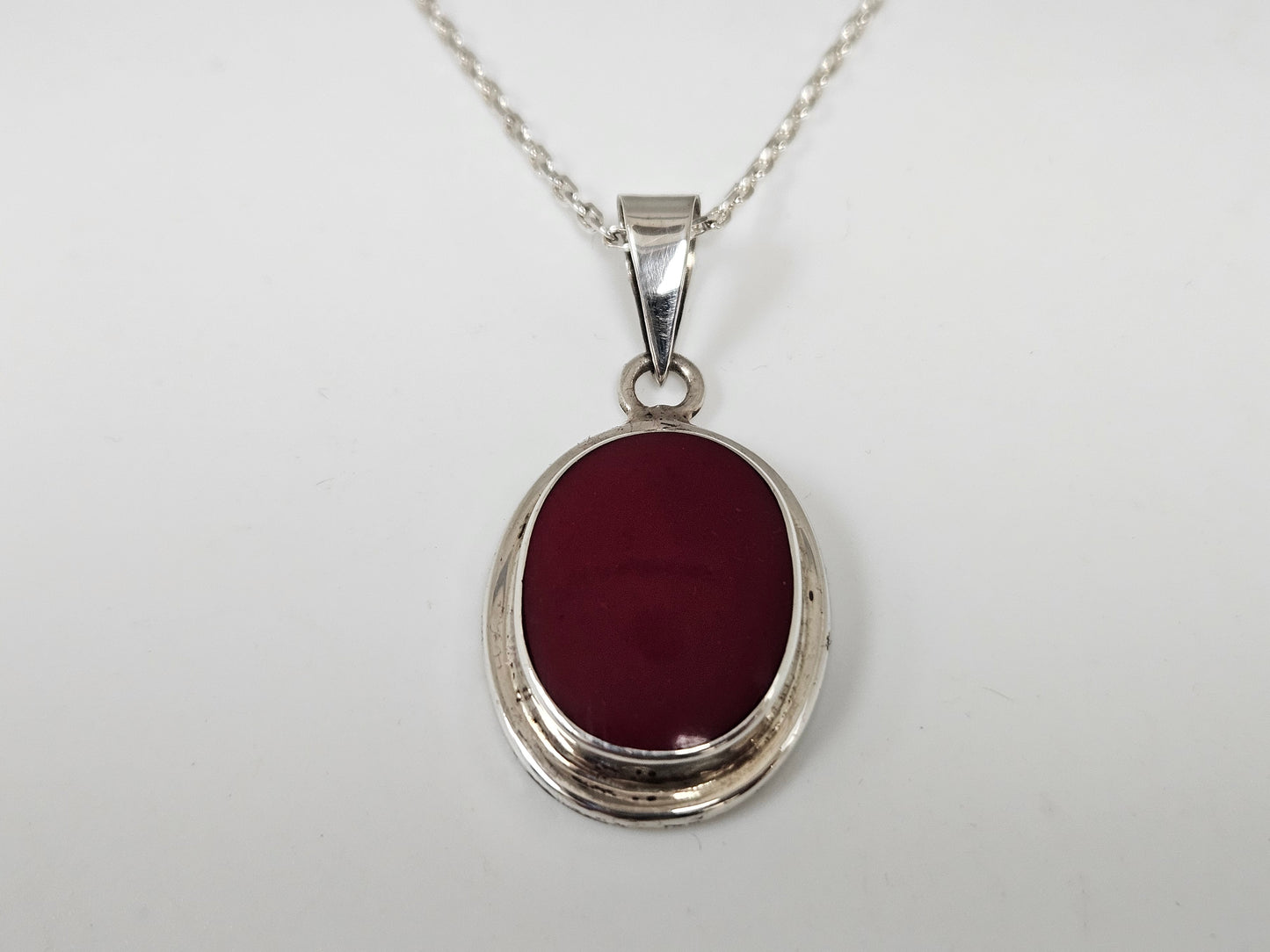 SS CARNELIAN PENDANT 20" Cable Chain