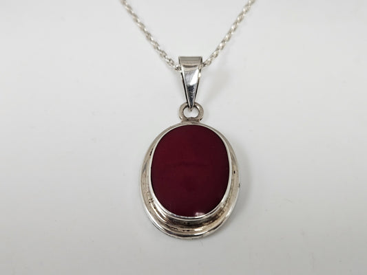 SS CARNELIAN PENDANT 20" Cable Chain