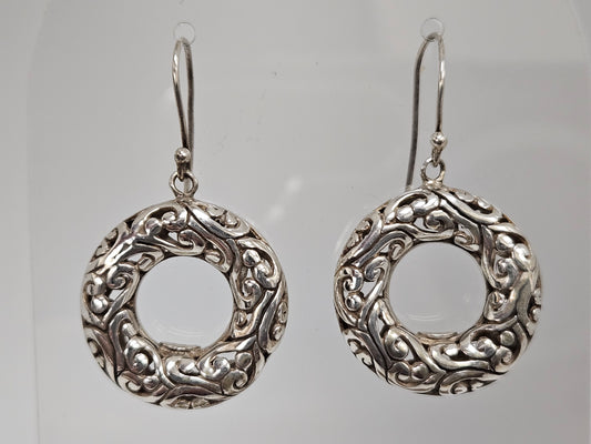 SS FANCY CIRCLE EARRING