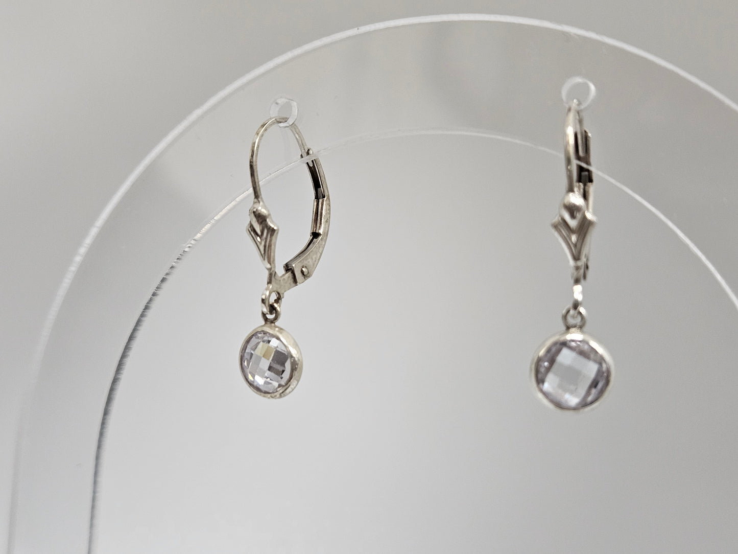 SS CZ CHECKER BOARD Earrings