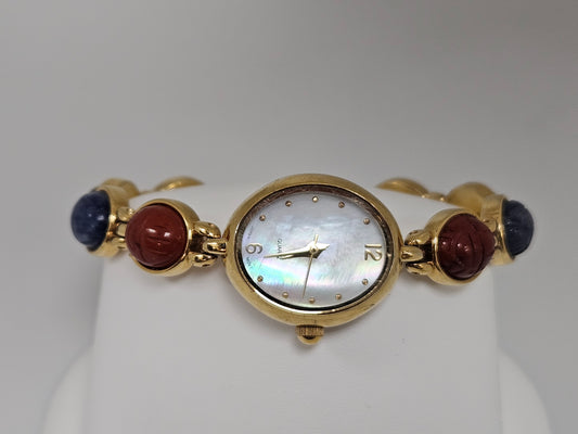 SCARAB Bracelet Watch White pearl face