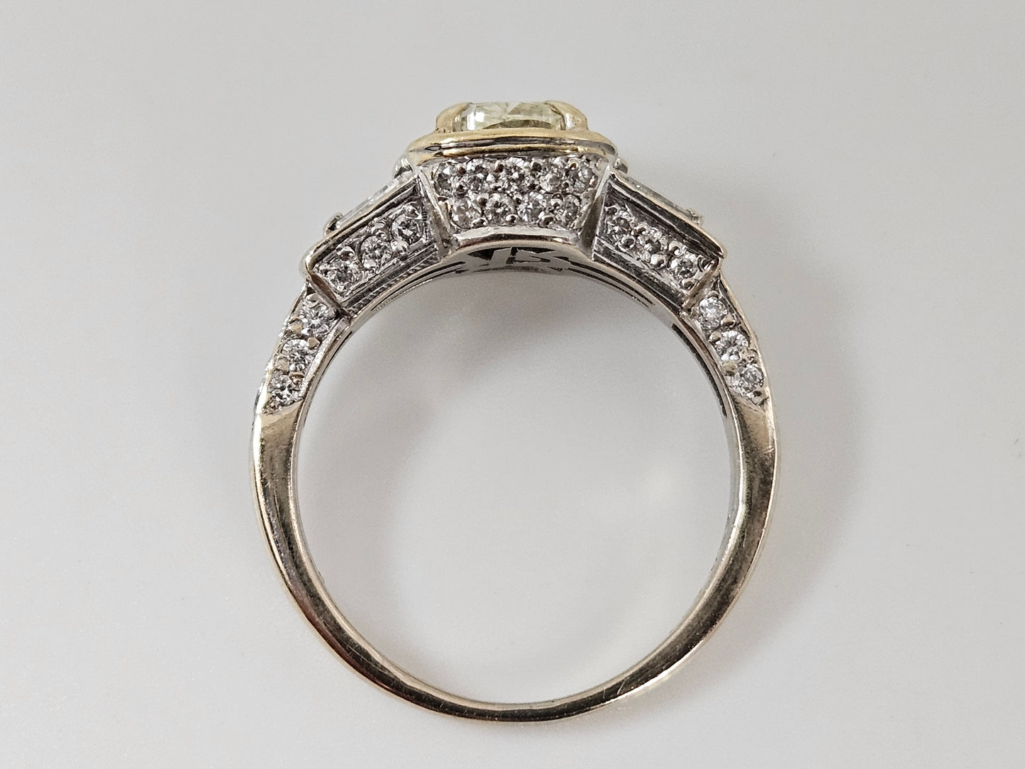 Canary Diamond Ring Set in 18k Two-Tone Gold