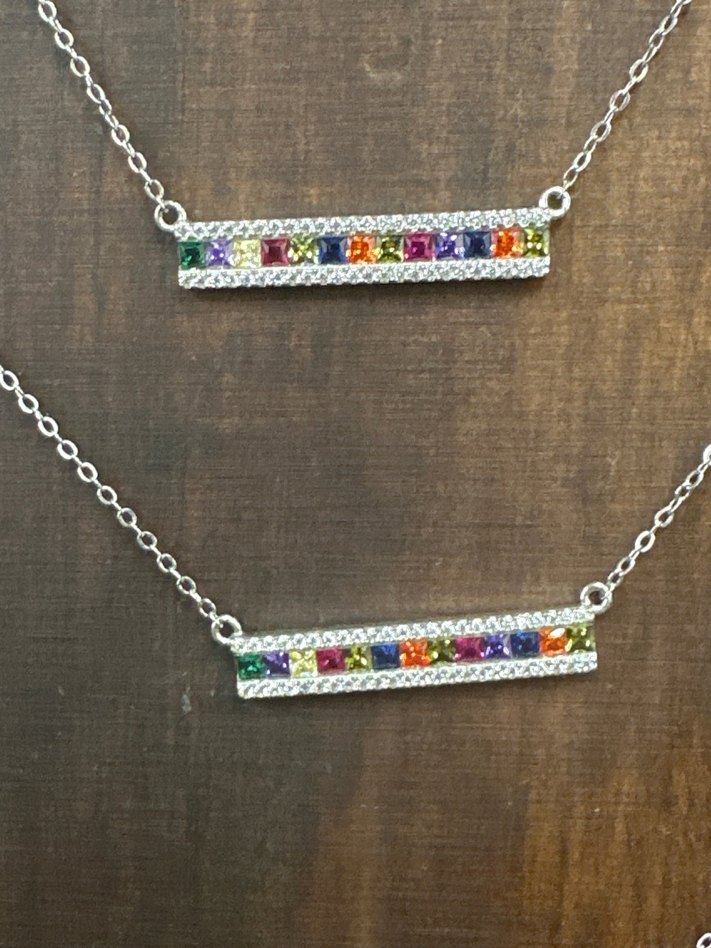 SS Rainbow Bar Necklace