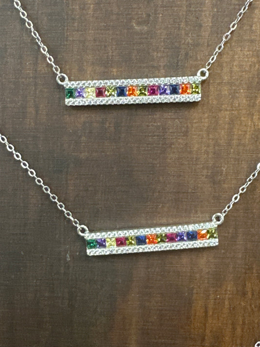 SS Rainbow Bar Necklace