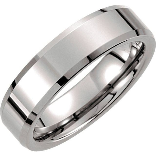 Tungsten 6 mm Beveled-Edge Band as 11