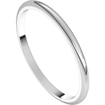 1.5mm half round wedding band, 14kwg .9gr