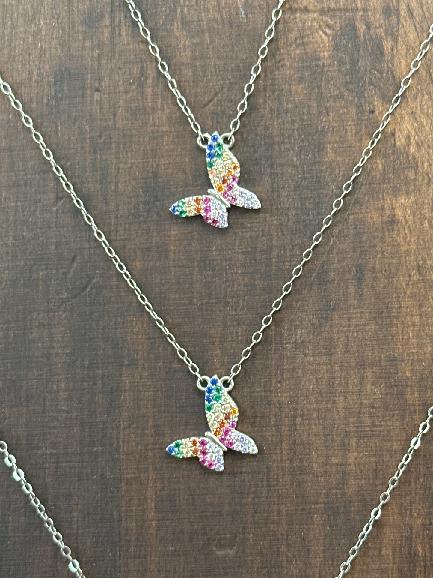 SS Rainbow Butterfly Necklace