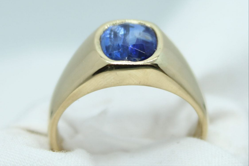 Men's Blue Kyanite Ring, 1.85CT 14KT YG