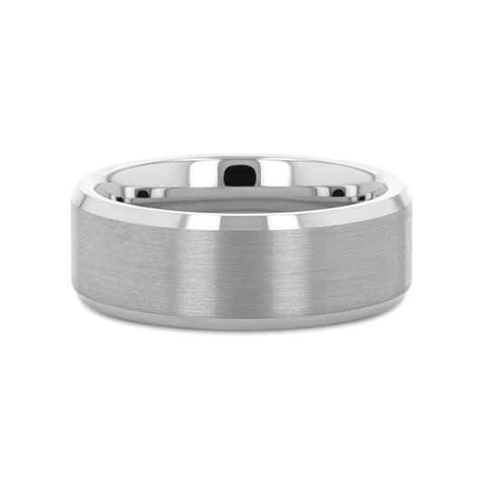 Men's tungsten Ring with Brushed Center