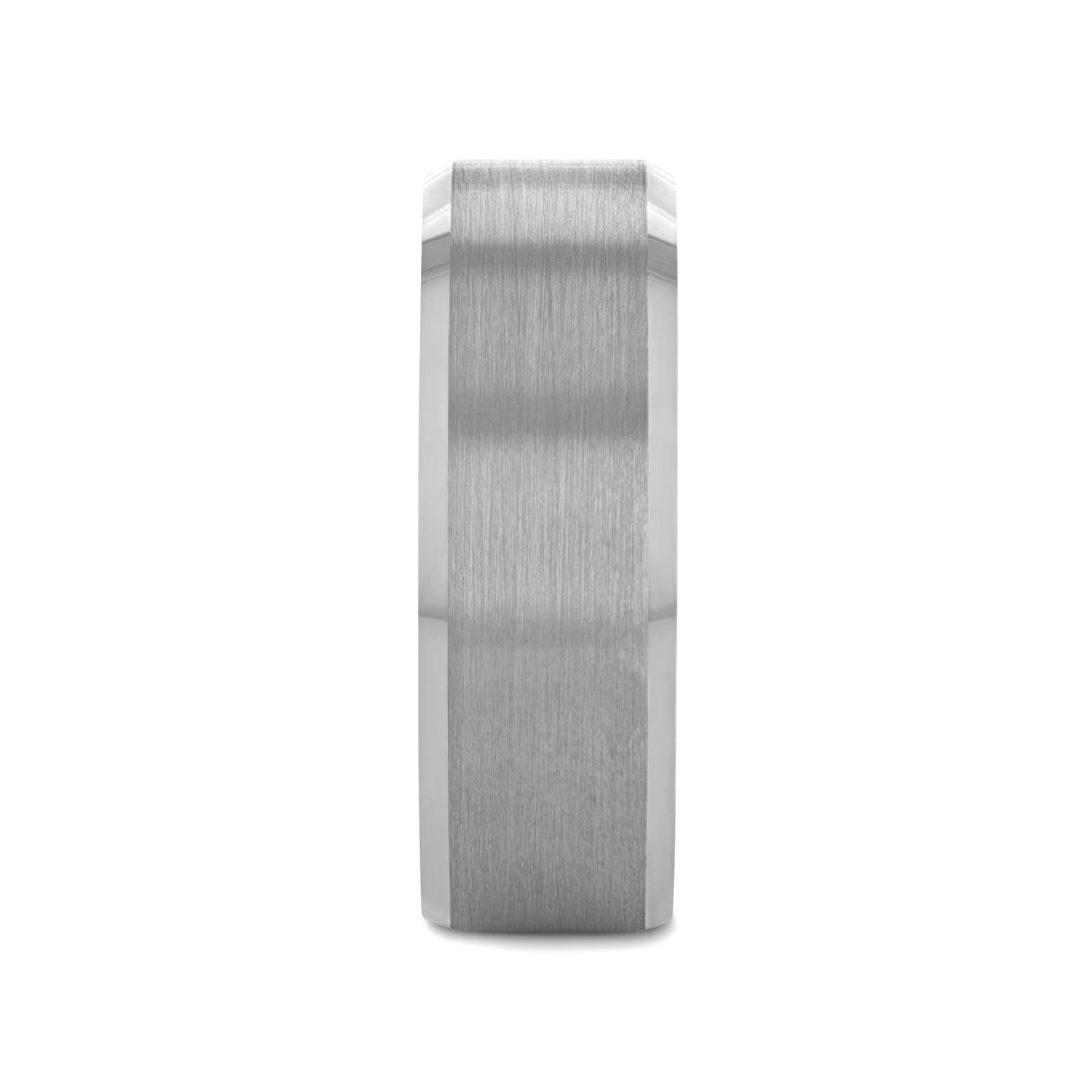 Men's tungsten Ring with Brushed Center