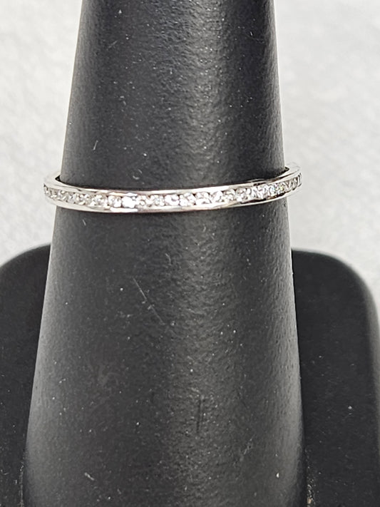 Thin diamond channel set eternity band 0.25cttw 14kwg