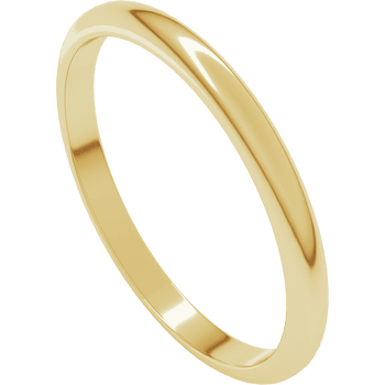 Half round wedding band 2.25 mm 1.8 g 14 karat yellow gold