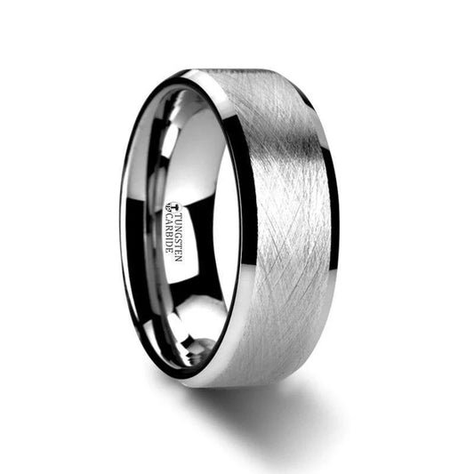 Men's tungsten Ring with Wire Brushed 6MM,SIZE 11