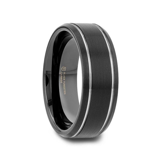6mm Black Beveled Tungsten Band