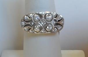 SS CZ FILIGREE RING (R1163)