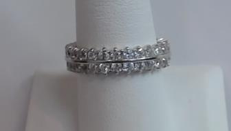 SS CZ DOUBLE ETERNITY BAND (R1129)