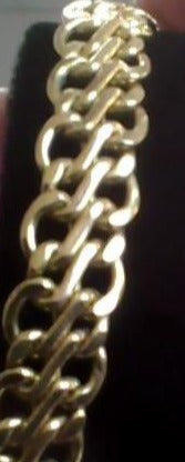 DOUBLE CHAIN FANCY LINK 14KYYG BRAC. 8.5" 6.3GRMS