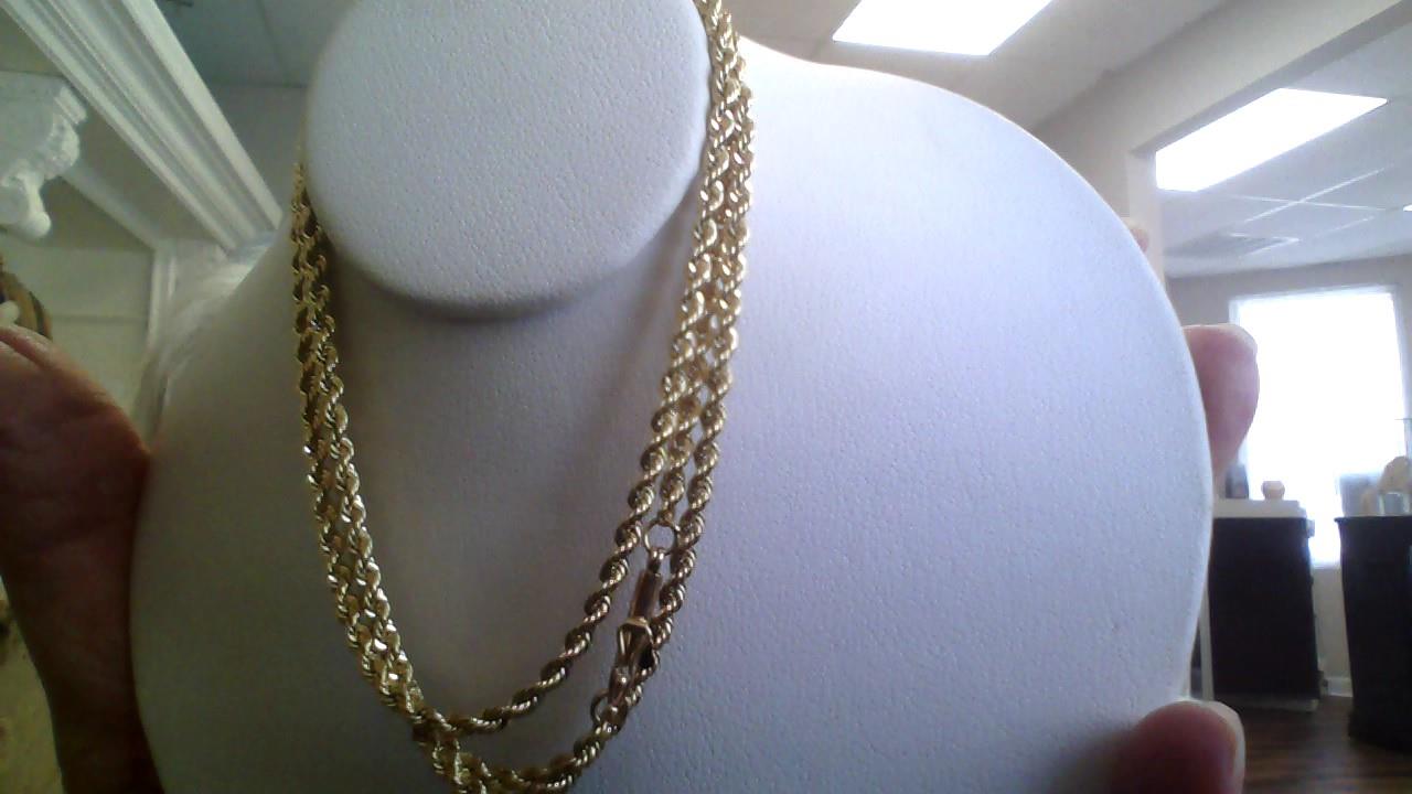 SOLID SILK ROPE CHAIN 24" 2MM 12.5GRMS 14KTYG