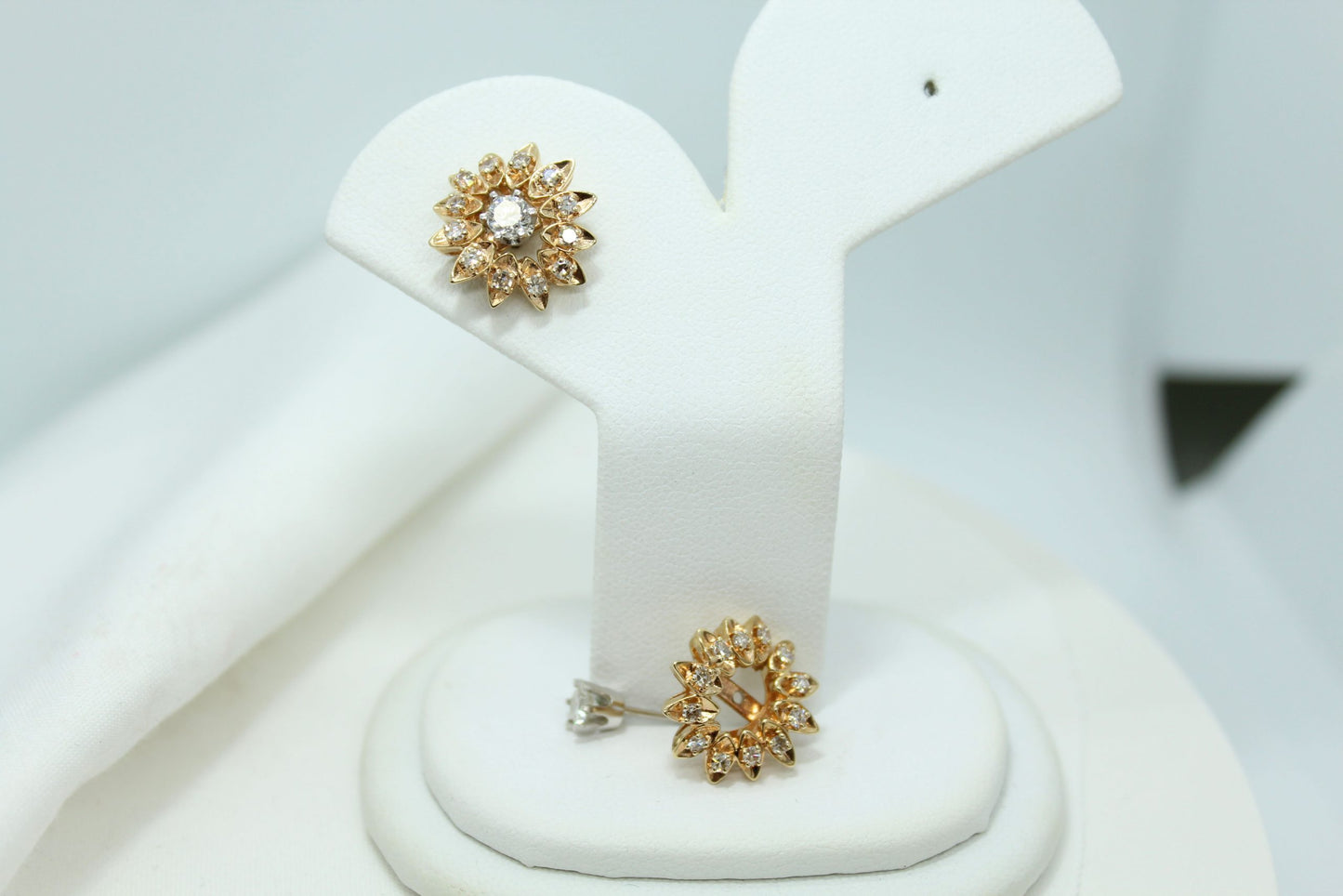 .40CT Diamond TW 14KT WG Stud Earrings Only (Jackets Sold Separately)