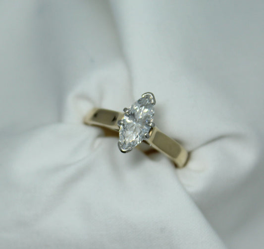 1.12CT Diamond TW MQ E Color SI2 Engagement Ring
