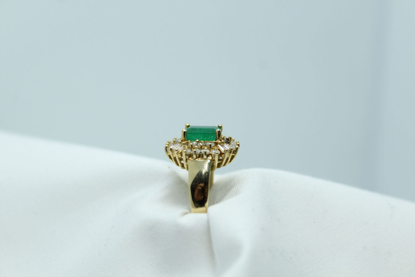 1.50CT Emerald 1.25CT Diamond TW 14K YG Ladies Ring