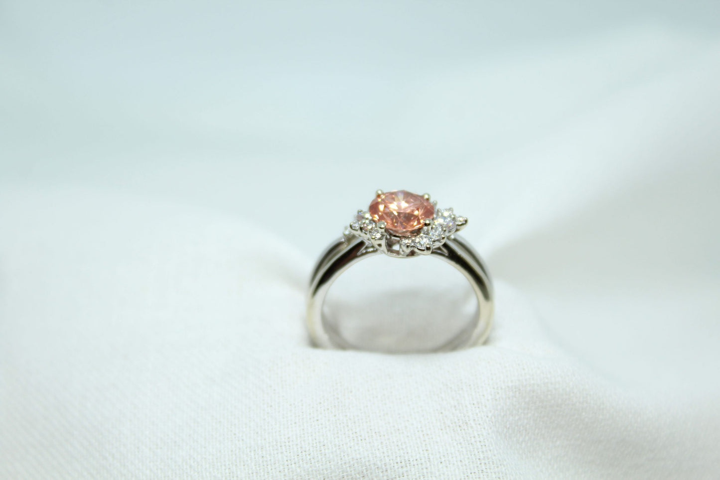 1.32CT Pink Diamond 14k WG Wedding Set