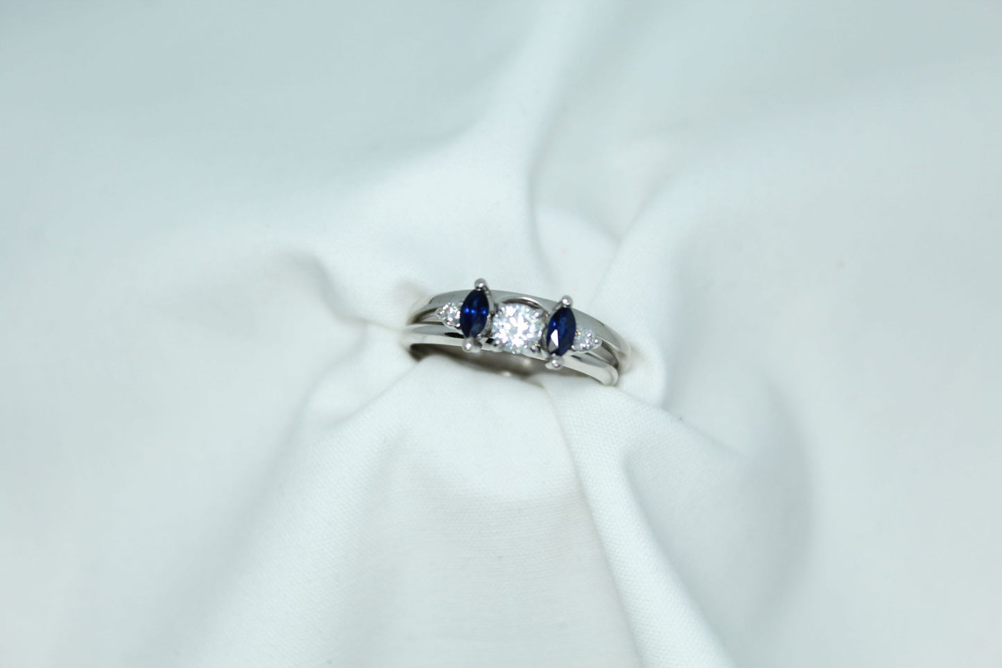 .50CT Marquise Sapphire and .20 CT TW DIA Ladies Wedding Ring Wrap Only (Solitaire Sold Separately)