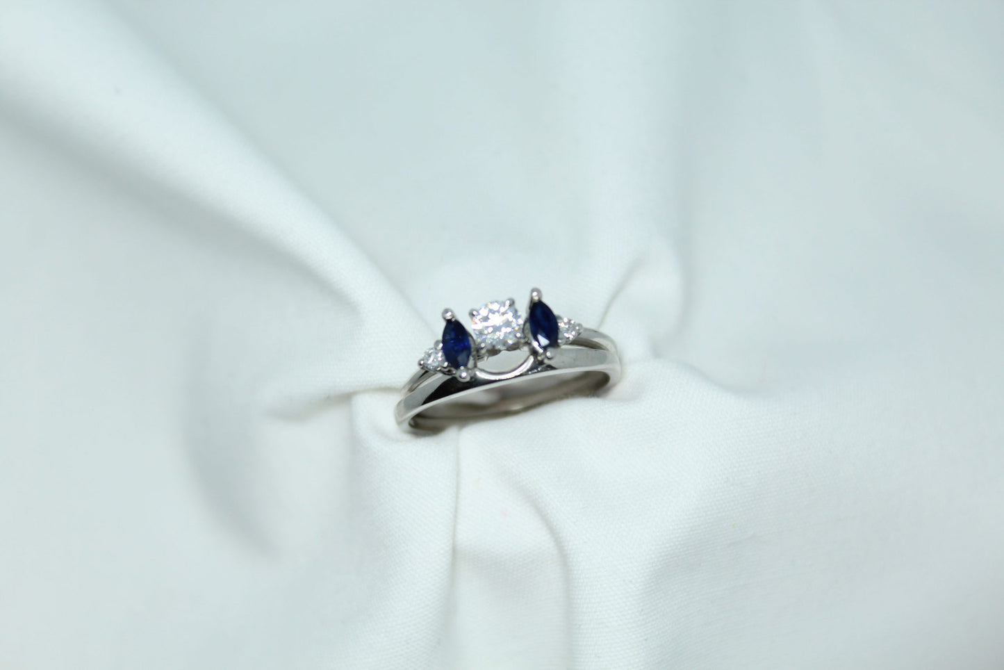 .50CT Marquise Sapphire and .20 CT TW DIA Ladies Wedding Ring Wrap Only (Solitaire Sold Separately)
