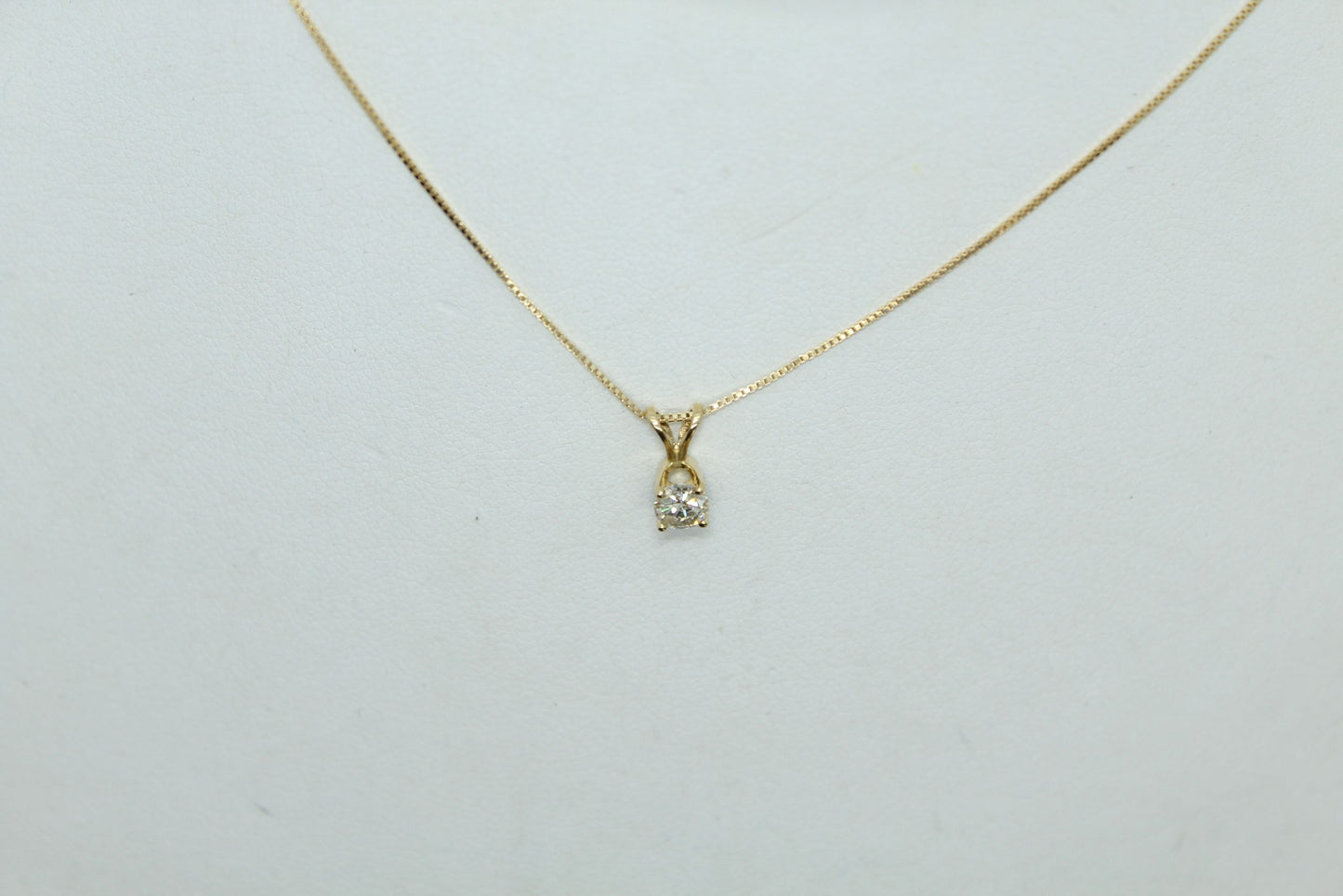 Solitaire diamond necklace, .25ct, 14KY YG SOL. DIA