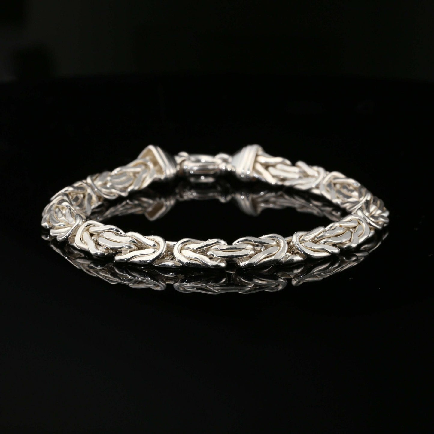 Thin Byzantine Chain Bracelet, Chainmail Jewelry in Sterling Silver, 8.75 inch, Unisex