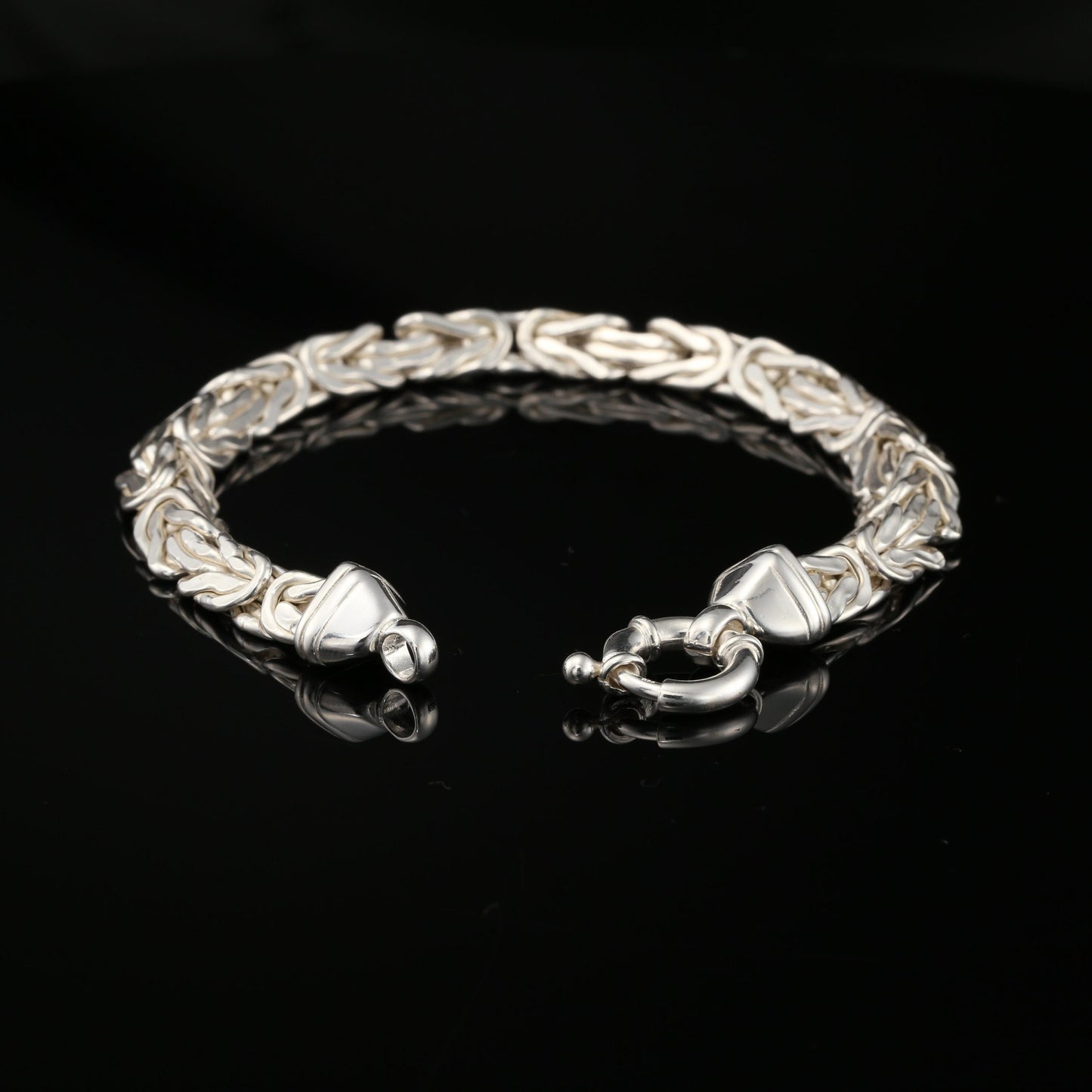 Thin Byzantine Chain Bracelet, Chainmail Jewelry in Sterling Silver, 8.75 inch, Unisex