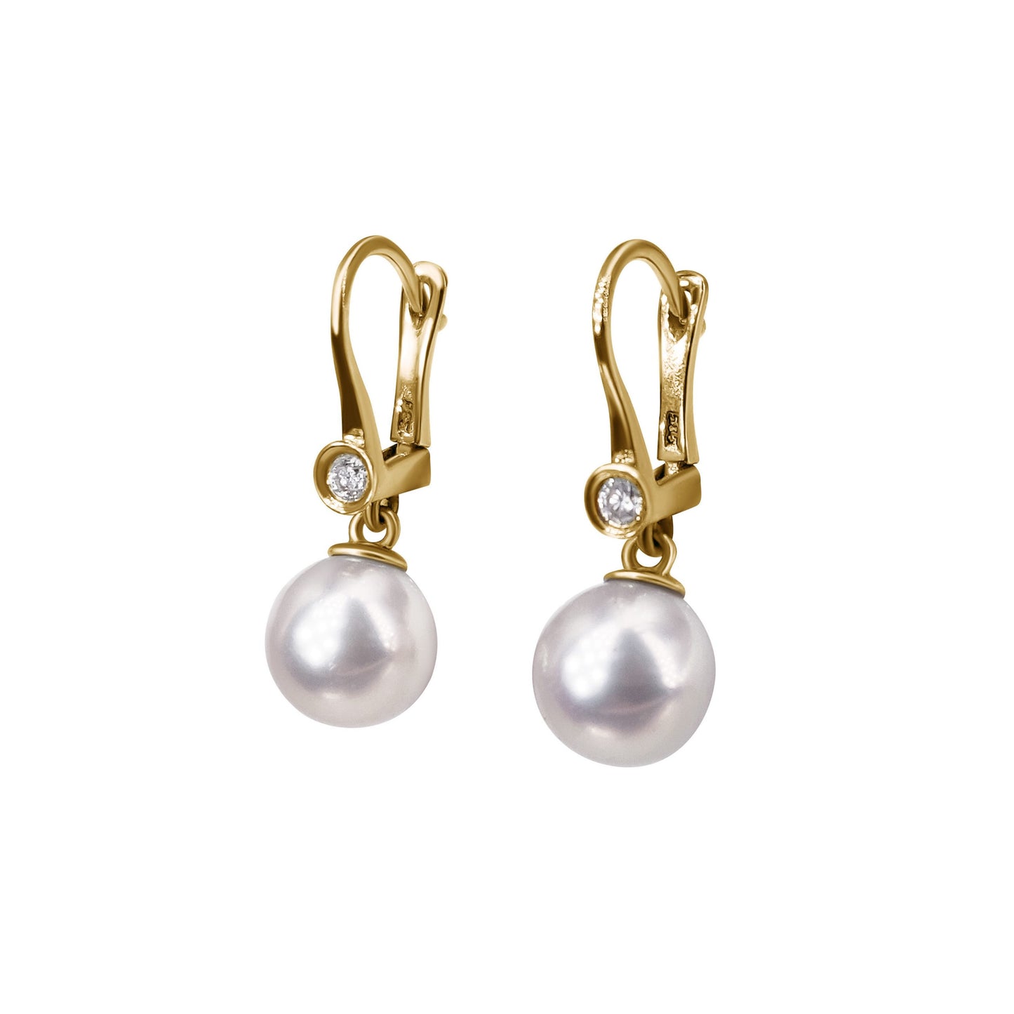 Diamond Pearl Earrings
