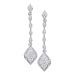 10kt White Gold Womens Round Diamond Cluster Drop Dangle Earrings 1/4 Cttw