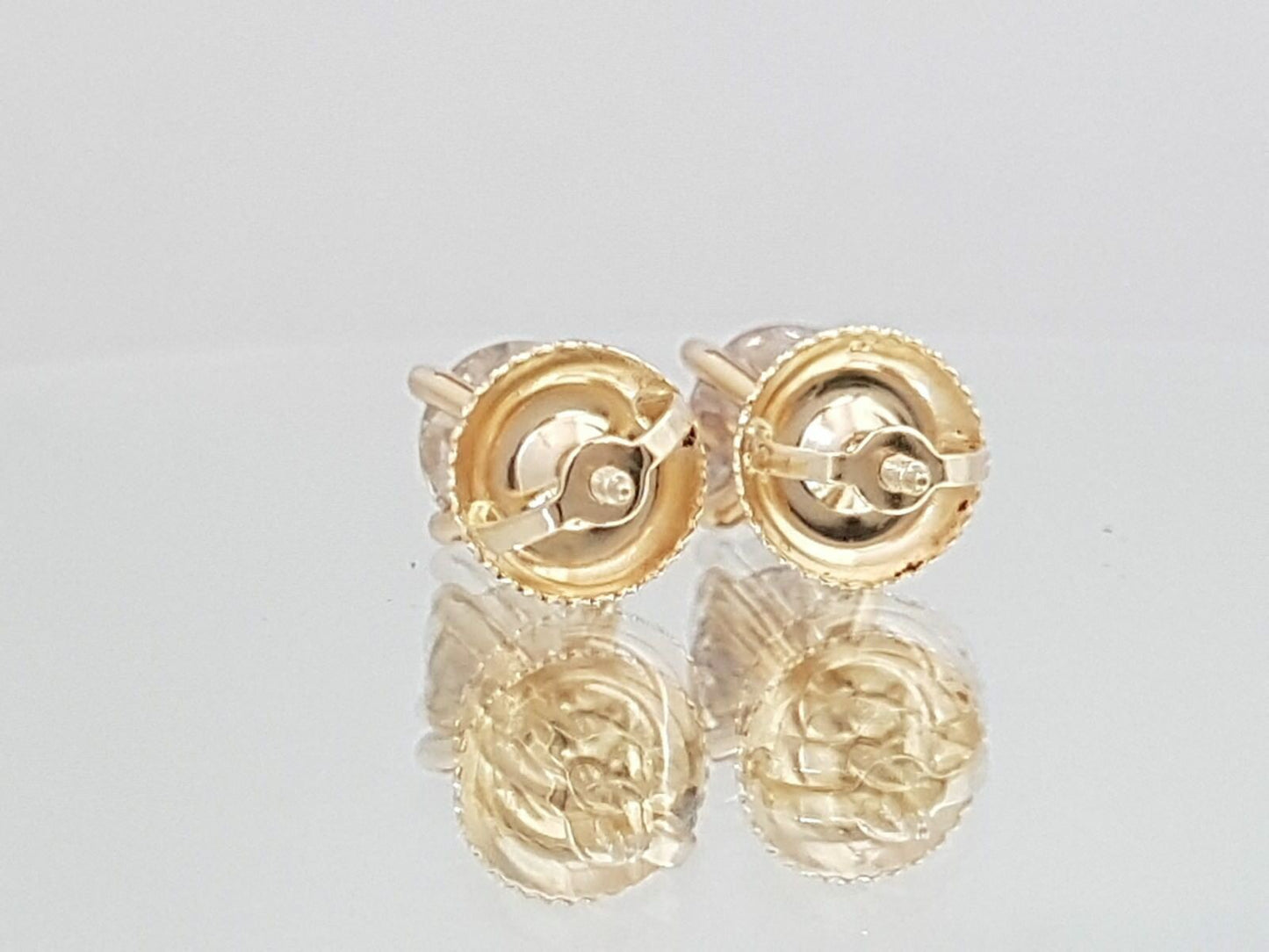 1.05 ct ROUND CUT diamond stud earrings 14k YELLOW GOLD COLOR 100% NATURAL K SI1