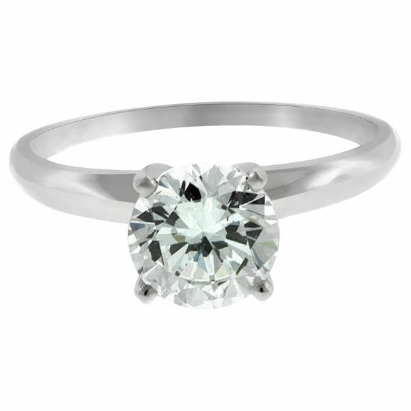 1.01 ct round cut white gold diamond engagement ring D COLOR I1
