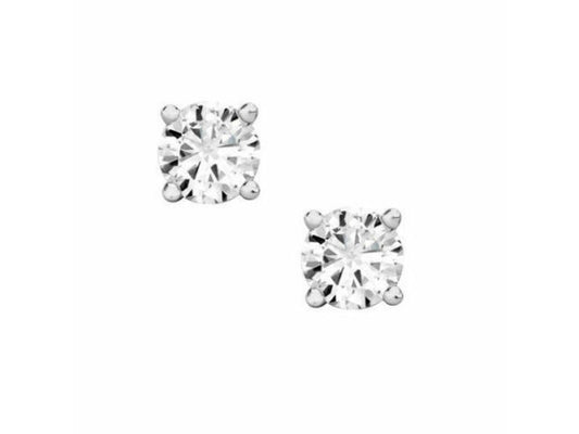 0.40 ct ROUND CUT diamond stud earrings 14 KT WHITE GOLD