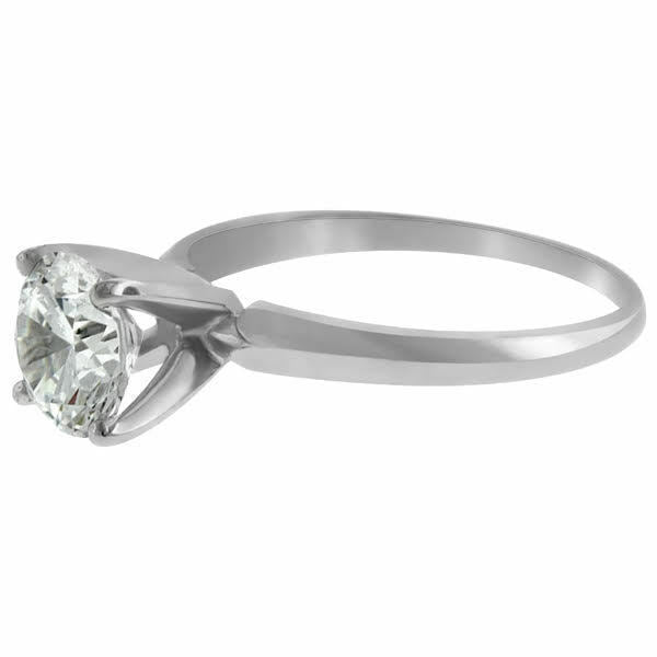1.01 ct round cut white gold diamond engagement ring F COLOR SI2