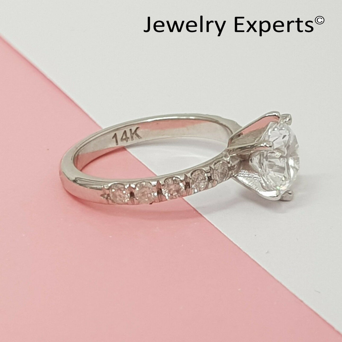 2.50 Carat Diamond Engagement Ring Round Cut 14K White Gold D VVS1