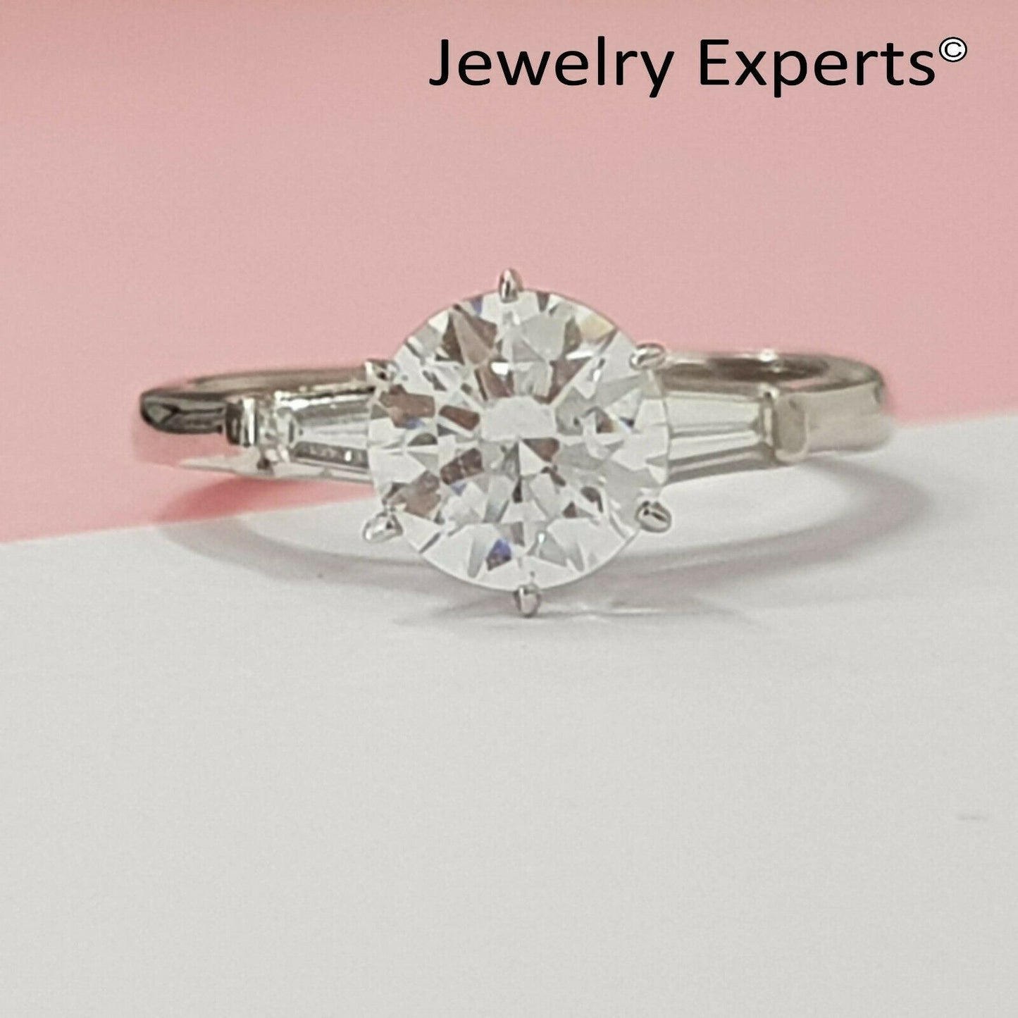 1.90 Carat Diamond Engagement Ring Round Cut 14K White Gold D VVS1