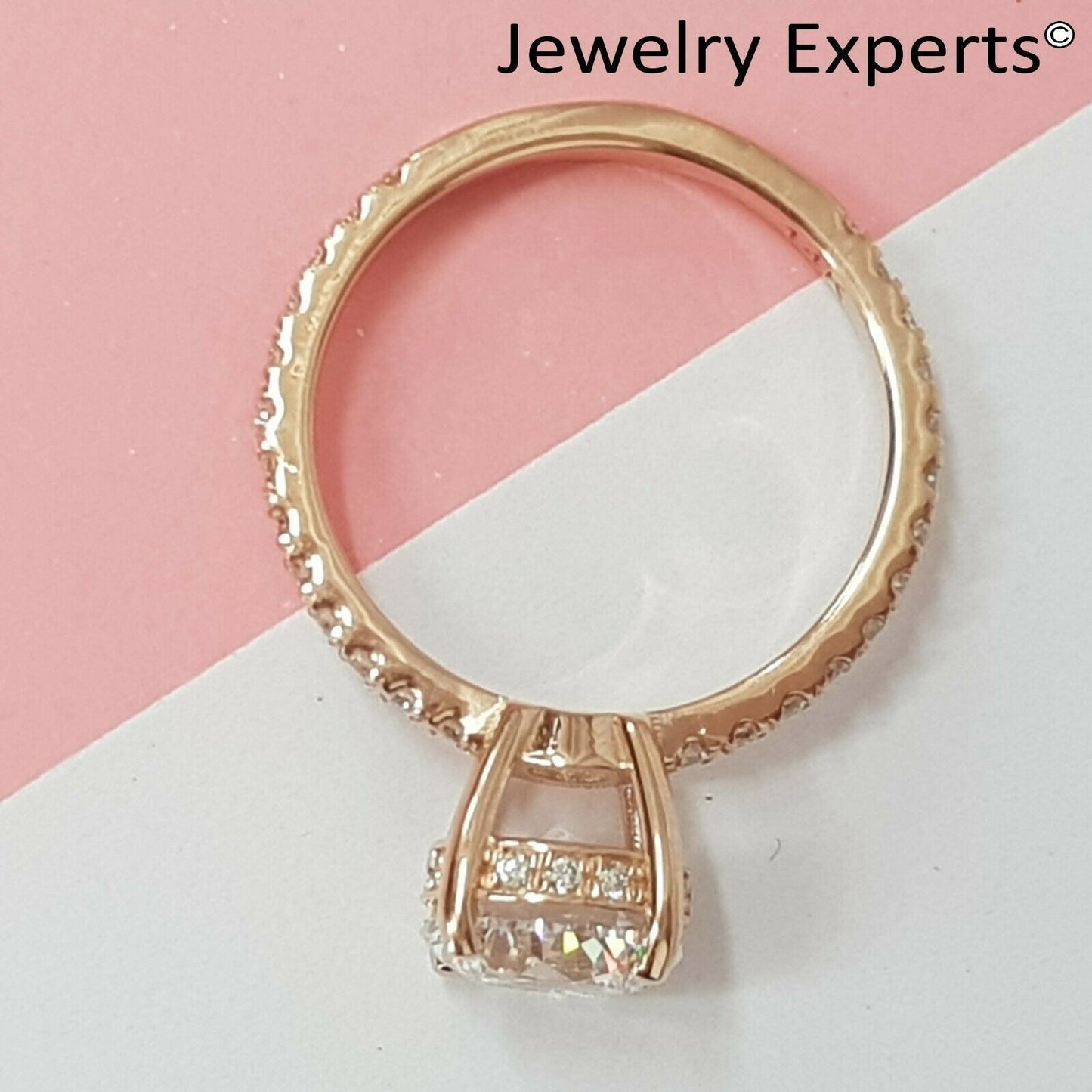 2.75 Carat Diamond Engagement Ring Round Cut 14K Rose Gold D VVS1