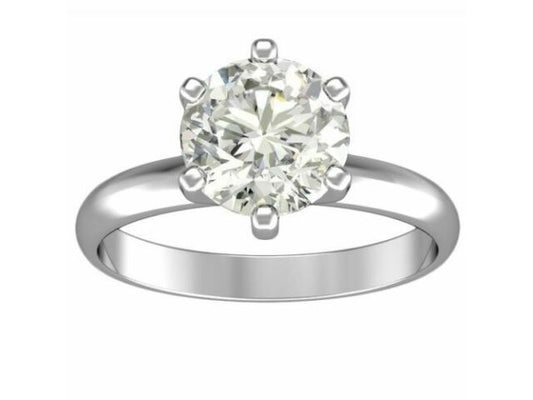 0.50 Carat Diamond Engagement Ring Round Cut 14K White Gold D VS1