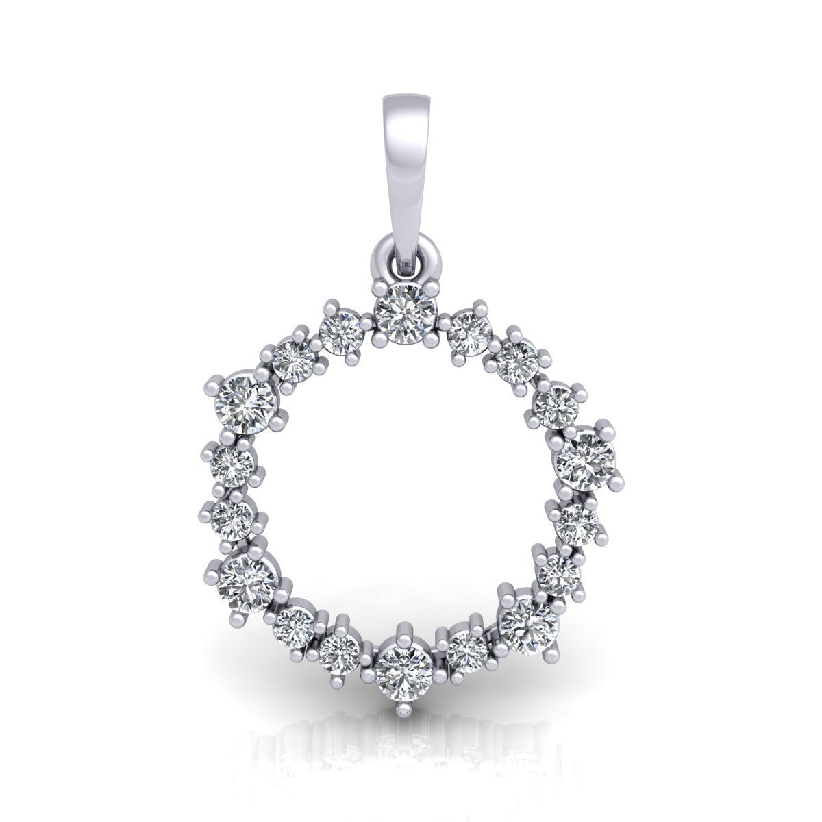 1.25 CT 14K White Gold D VVS2 Diamond Rounded Pendant Pendant Round Cut Certified For Him For Her Anniversary Beautiful Gift