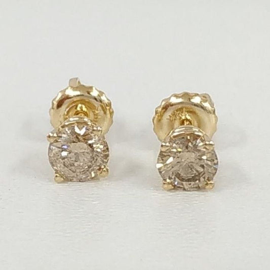 0.70ct Round Cut Diamond Stud Earrings J SI1 Natural