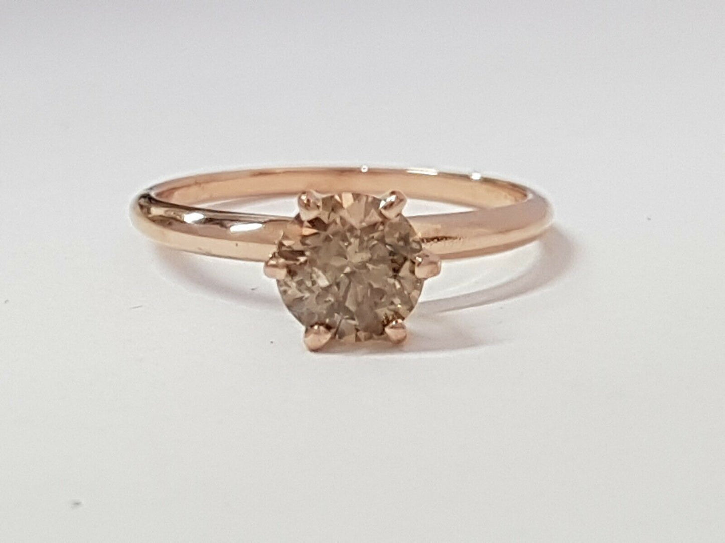 0.90 ct ROUND CUT solitaire diamond engagement Ring 14k ROSE GOLD K SI1