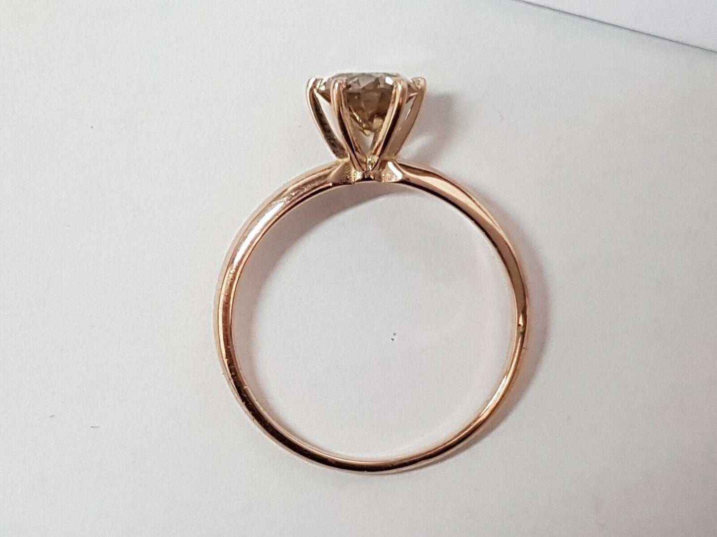 0.90 ct ROUND CUT solitaire diamond engagement Ring 14k ROSE GOLD K SI1