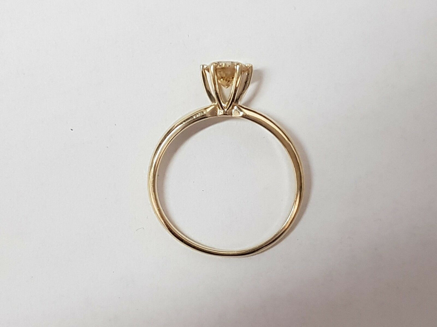 0.54 ct ROUND CUT solitaire diamond engagement Ring 14k YELLOW GOLD K VS2